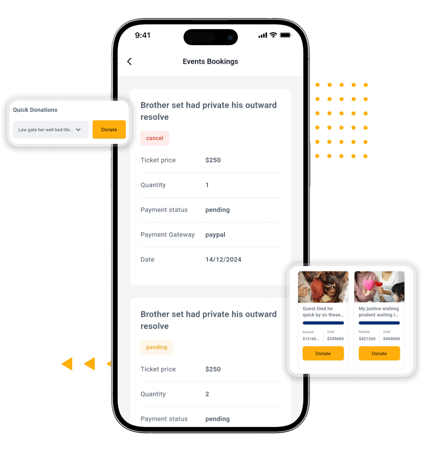 Gofundme clone Quick Events Booking and Quick Donations