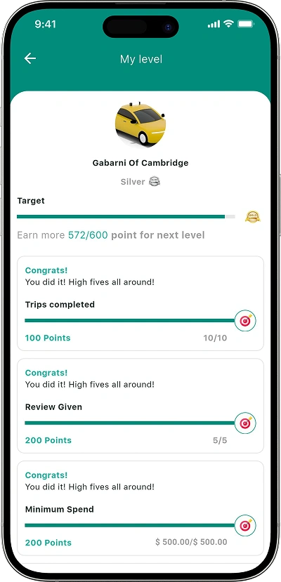 Indriver clone my level screen