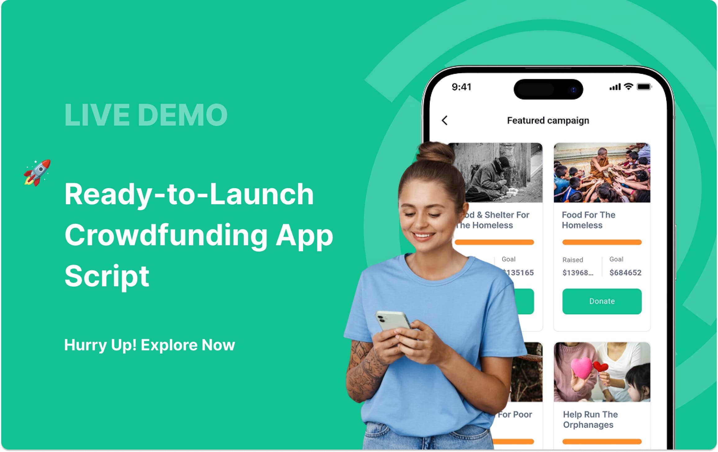 View live crowdfunding app demo
