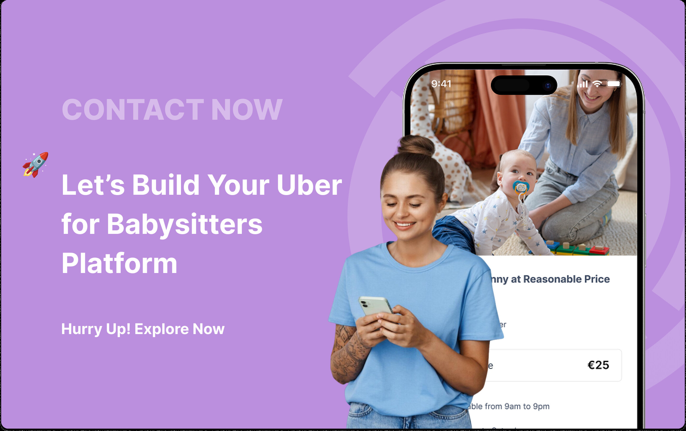 View live Uber for Babysitters app demo