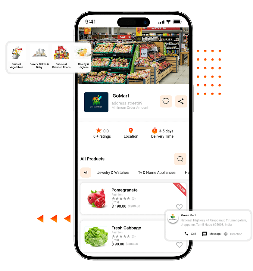 Rappi Clone Multi-Category Store Listing and Product Browsing Features