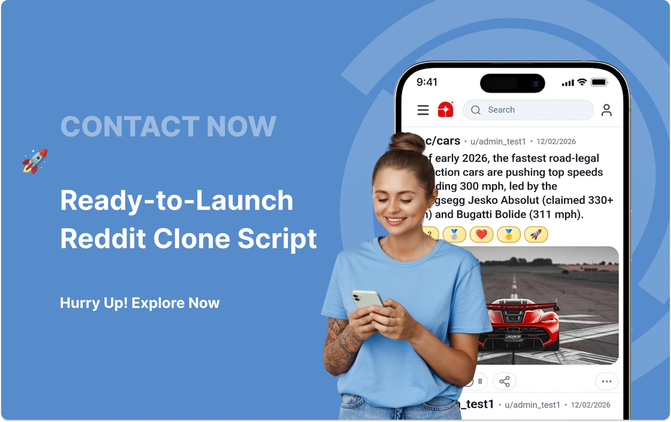 View live reddit clone script demo