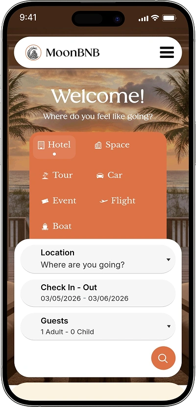 Airbnb Clone Home Search and Booking Screen