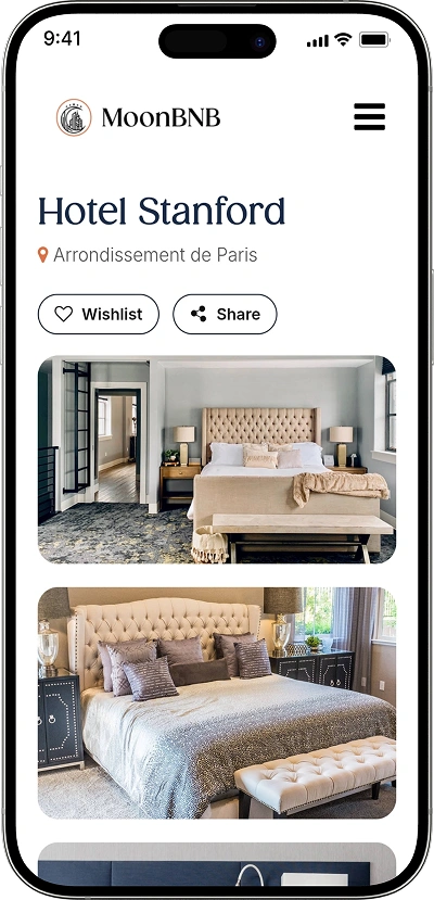 Airbnb Clone Property Details and Image Gallery Screen
