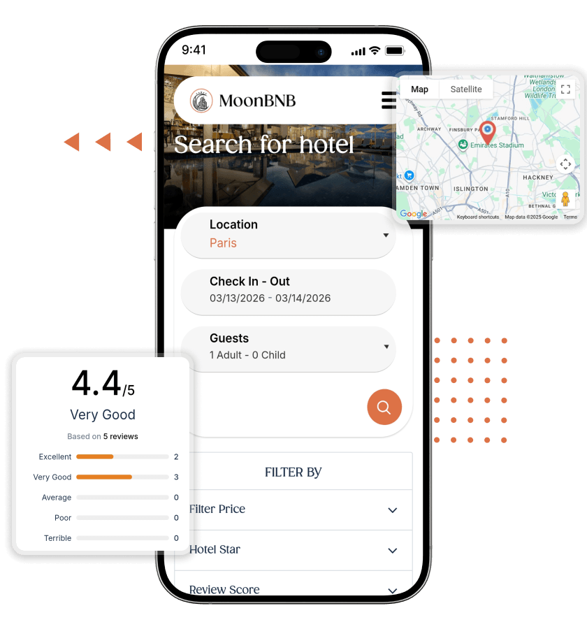 Airbnb Clone Smart Hotel Search with Map and Review Insights Features
