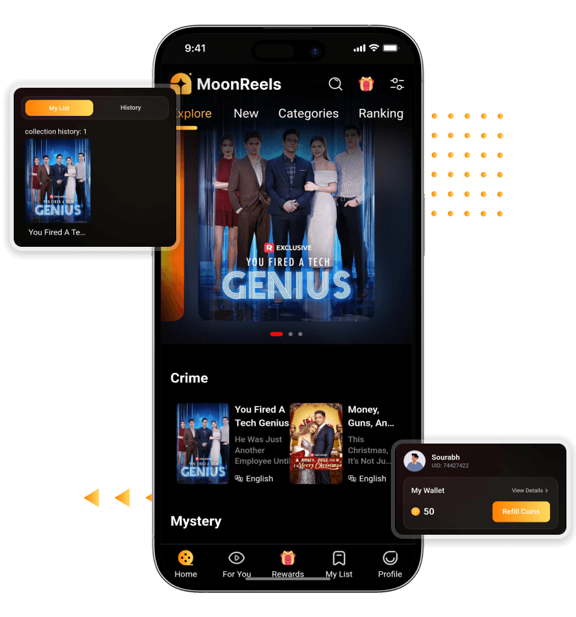 ReelShort Clone User Dashboard, Watchlist, and Profile Management Features