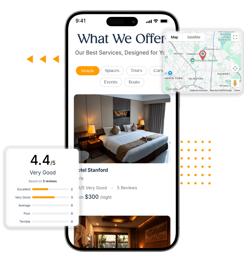 Travel Booking Script Hotel Listings, Maps, and Review Management Features