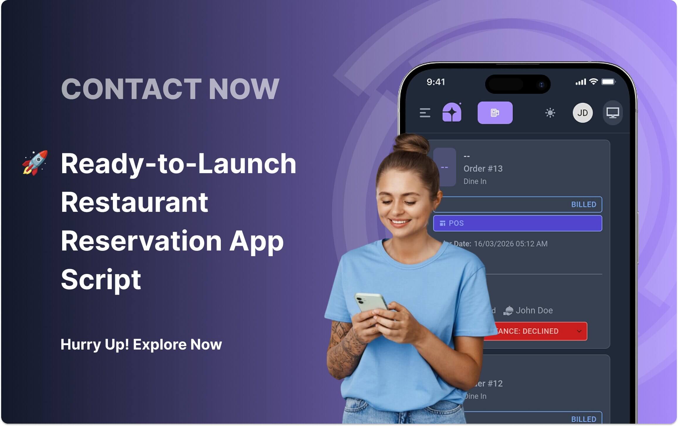 View Live Restaurant reservation app script demo