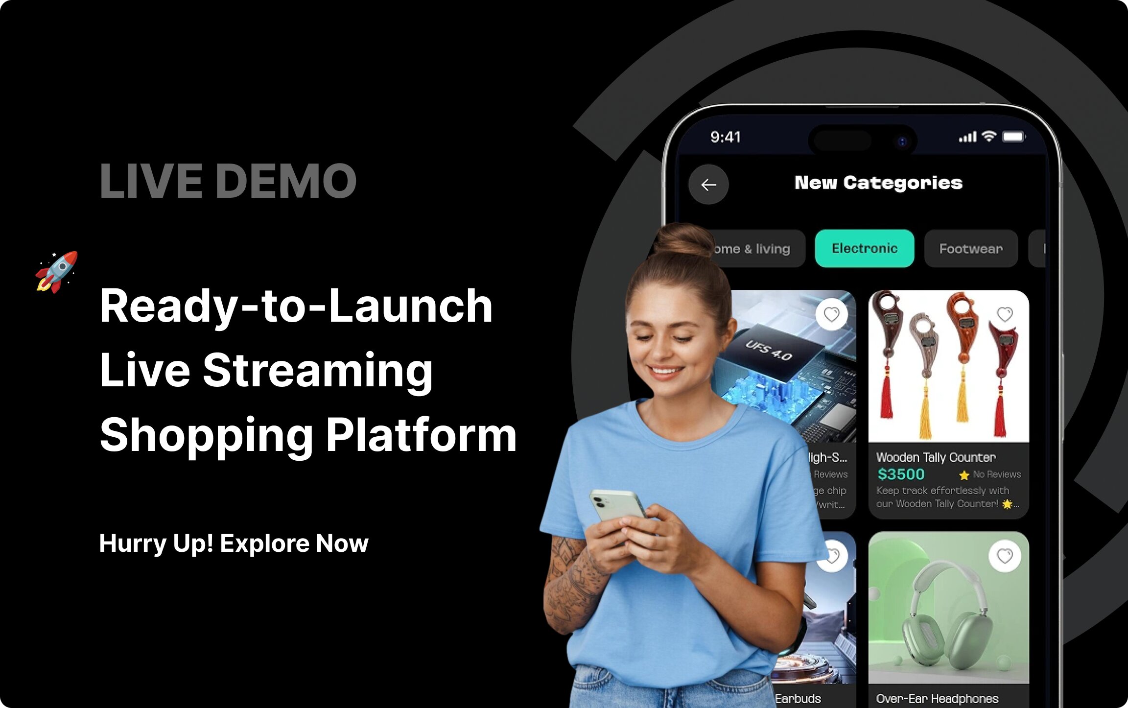 View live White Label Live Streaming Shopping Platform demo