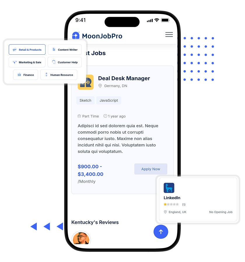CareerBuilder clone job discovery feature with category-based hiring, recruiter listings, and quick apply functionality