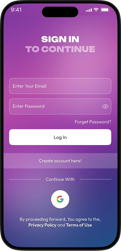 TikTok clone login screen