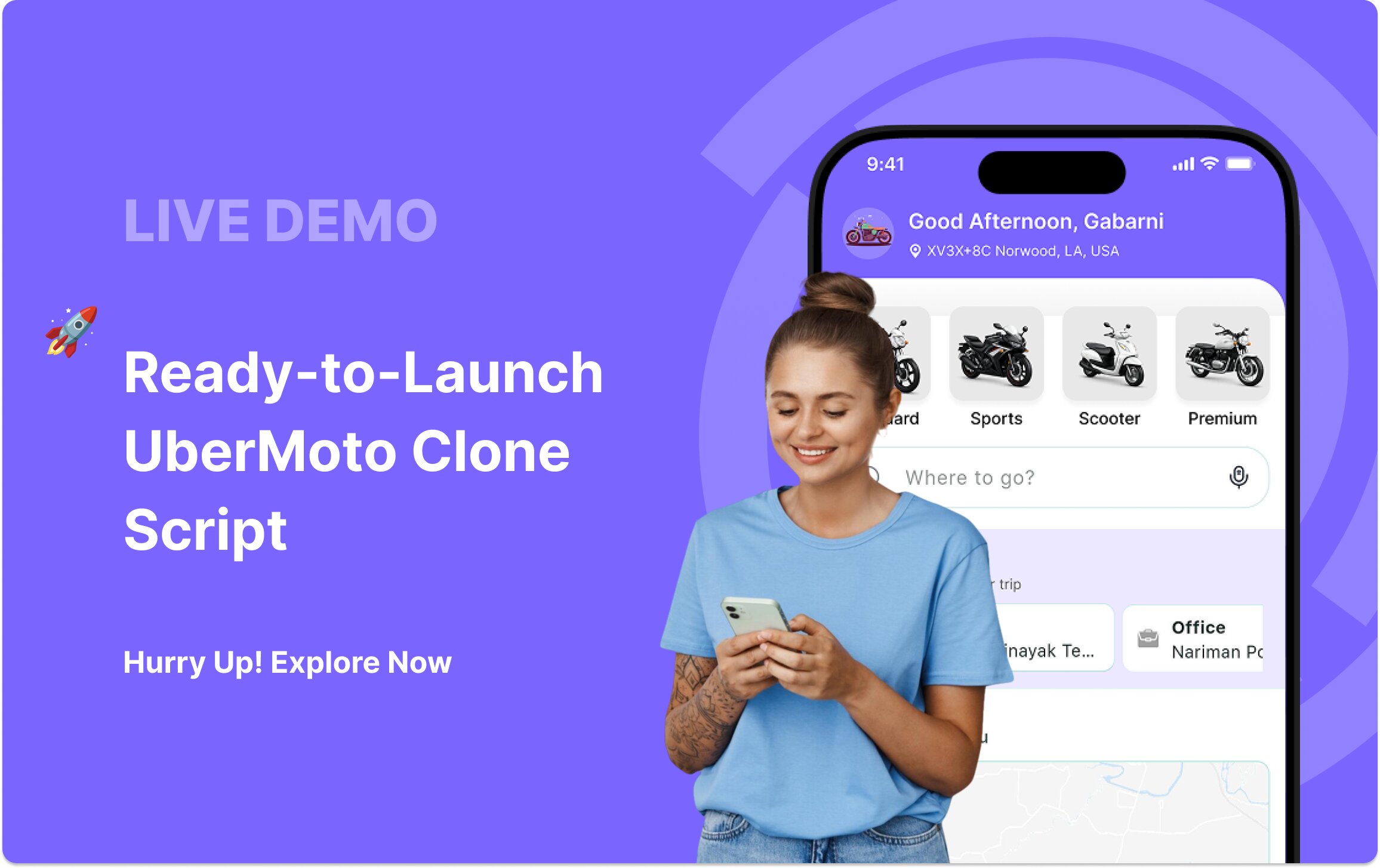 View Live UberMoto Clone Demo