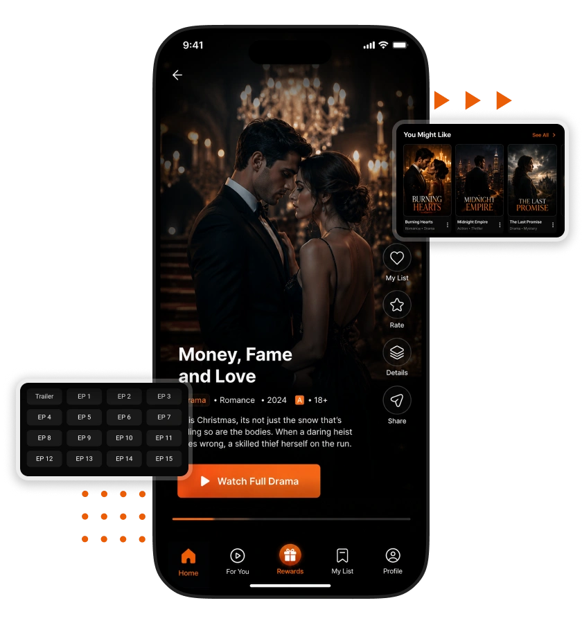 ShortMax clone app episode player feature with episode selection
