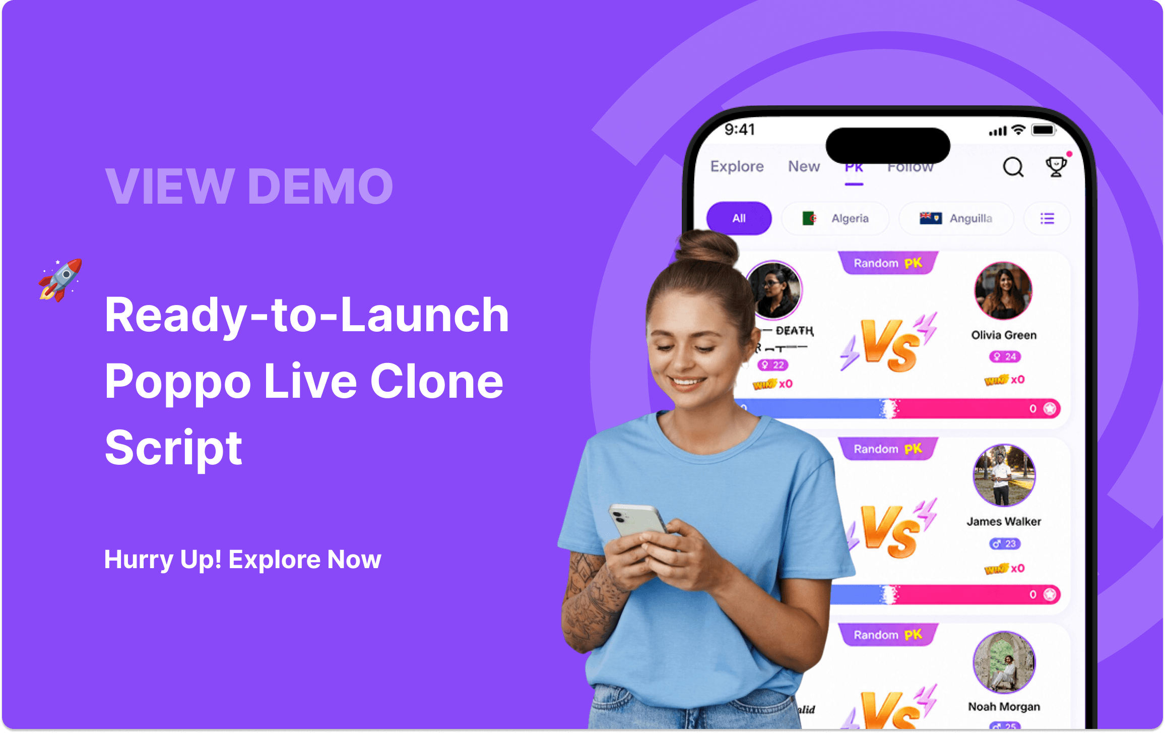 View live poppo live clone demo